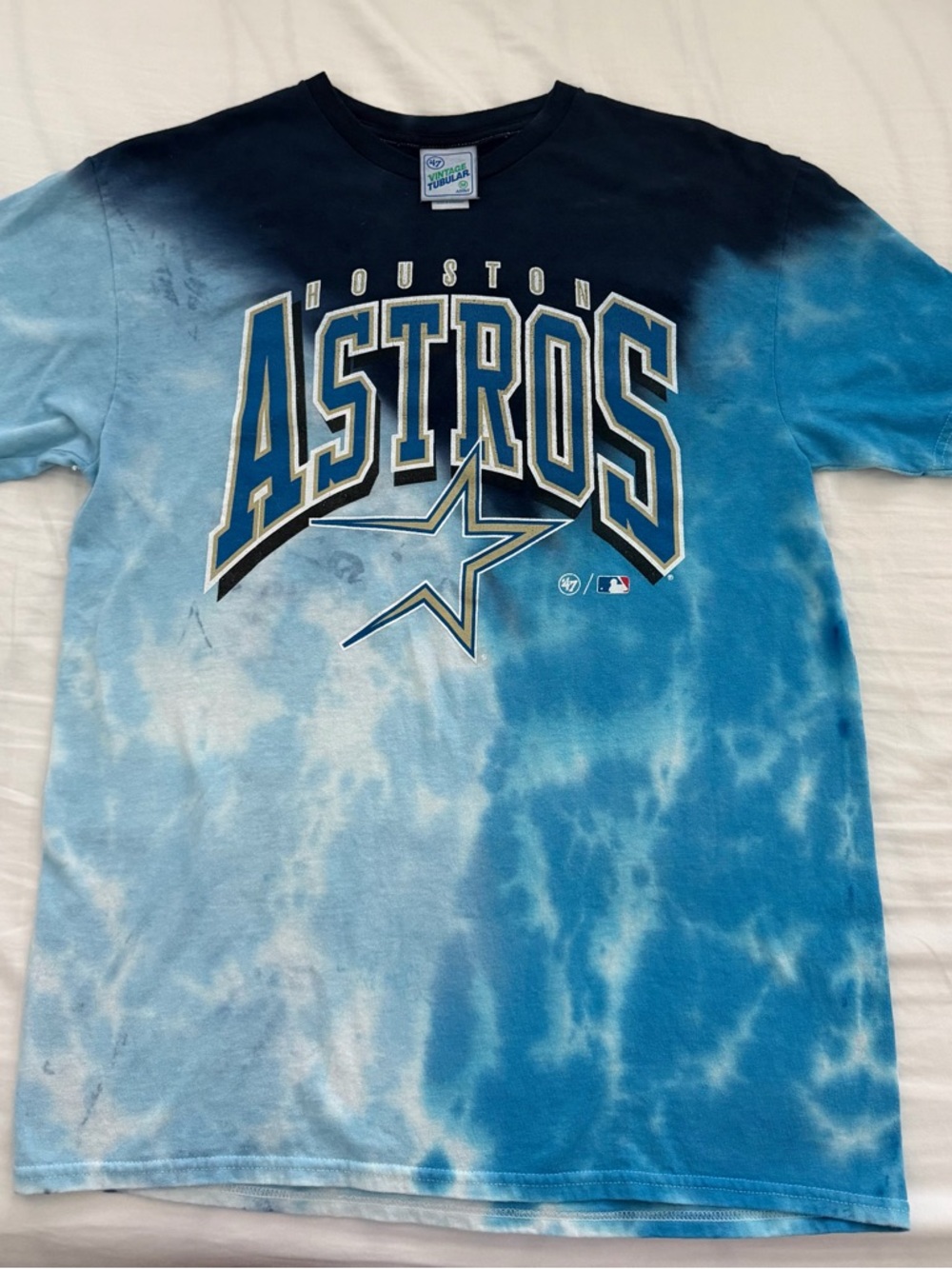 ‘47 Brand Vintage Tubular Houston Astros Tie-Dye Short Sleeve Tee